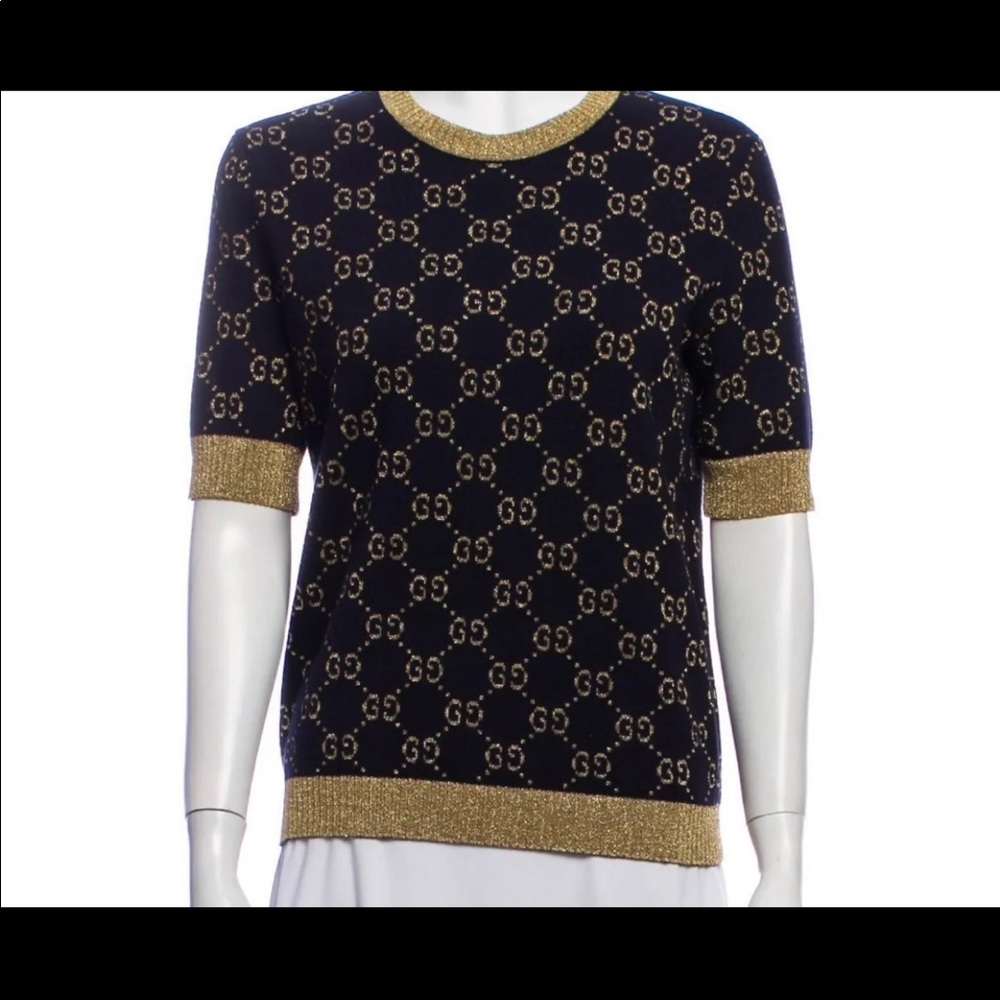 Gucci GG Cotton Lurex Crew Neck Sweater - L